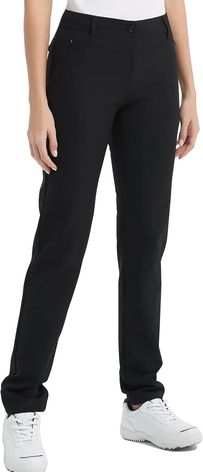 Womens Golf Pants Stretch Slim Quick Dry Lightweight Work Pants Straight Leg Ladies Pants