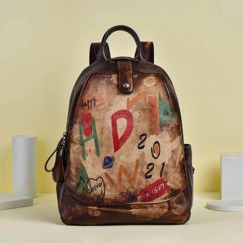 Women's Large Capacity Backpack Bag Versatile Retro Bag for