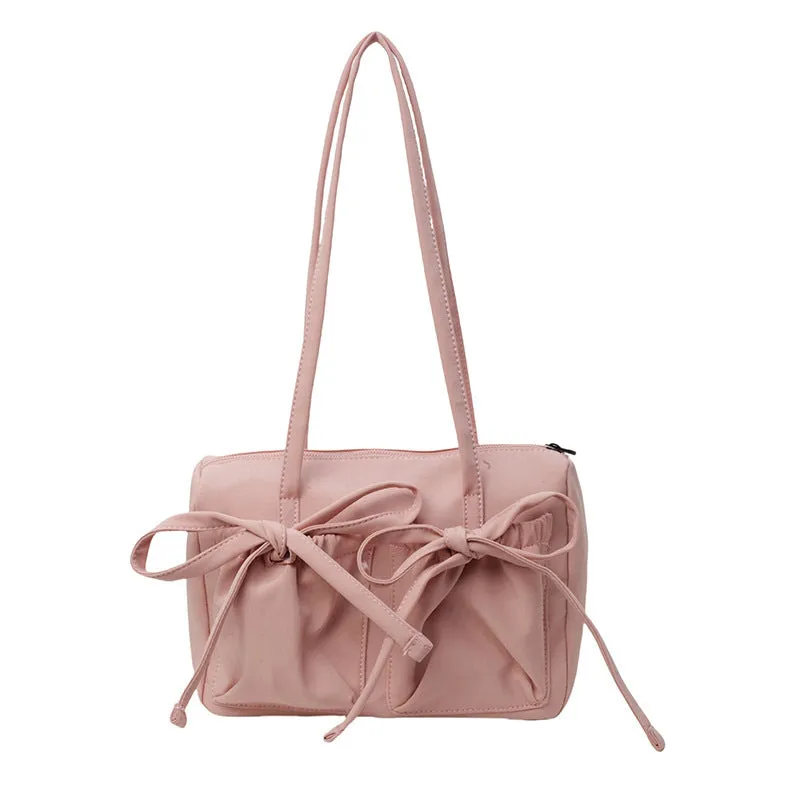 Women's Large Capacity Simple Solid Color Commute Shoulder Bags