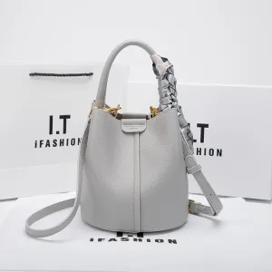 Women's Leather Portable Vegetable Basket High-grade Large Handbags