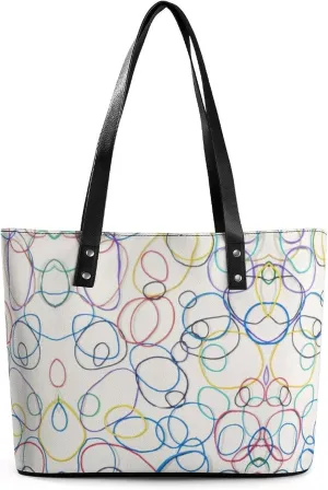 Women's Leather Tote Bag Fashion Handbag for Work Travel Shopping Daily Use Large Capacity Shoulder Purse