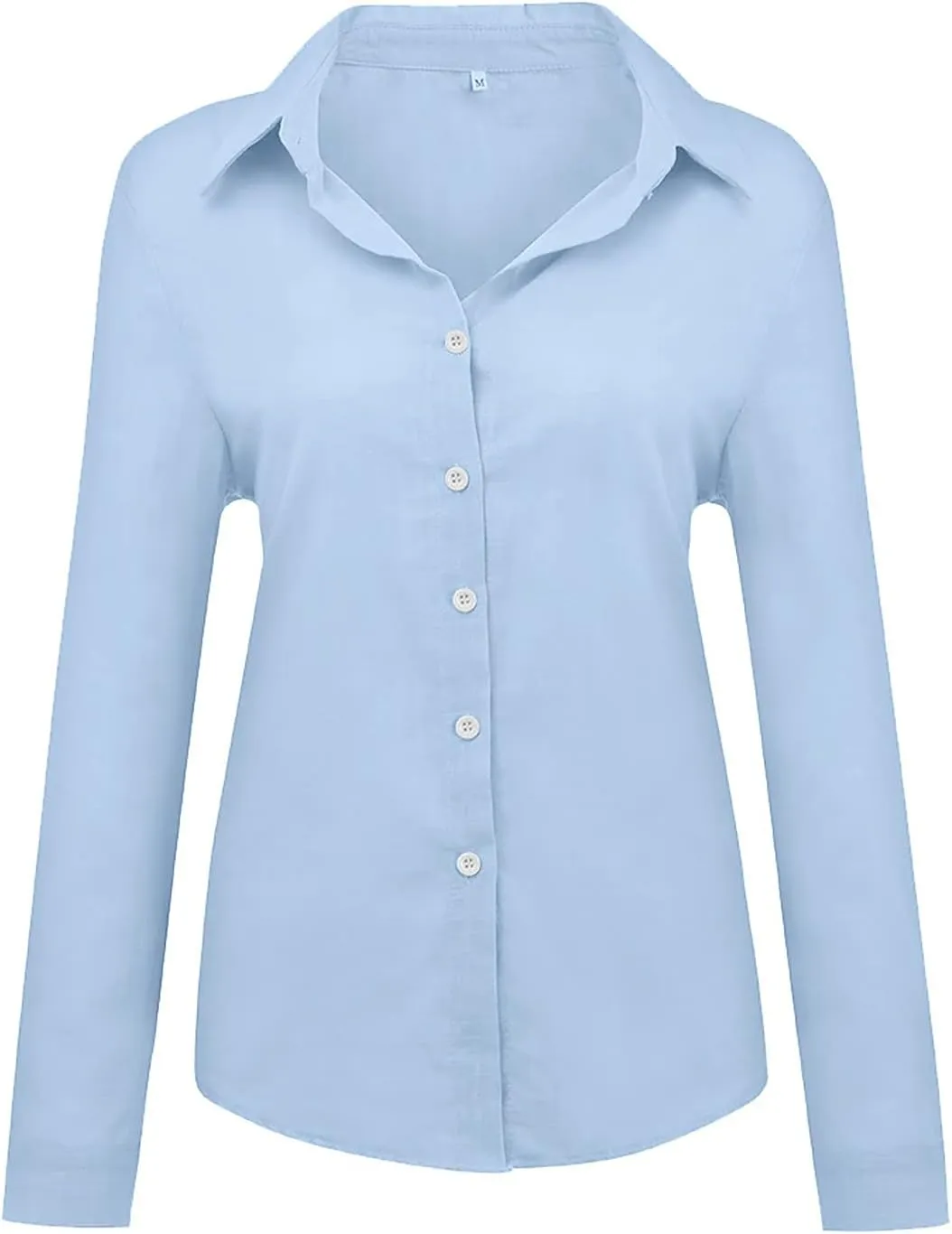 Women's Linen Shirts 2024 V Neck Casual Long Sleeve Loose Shirt Tops Button Down Shirts for Women Womens Linen Tops