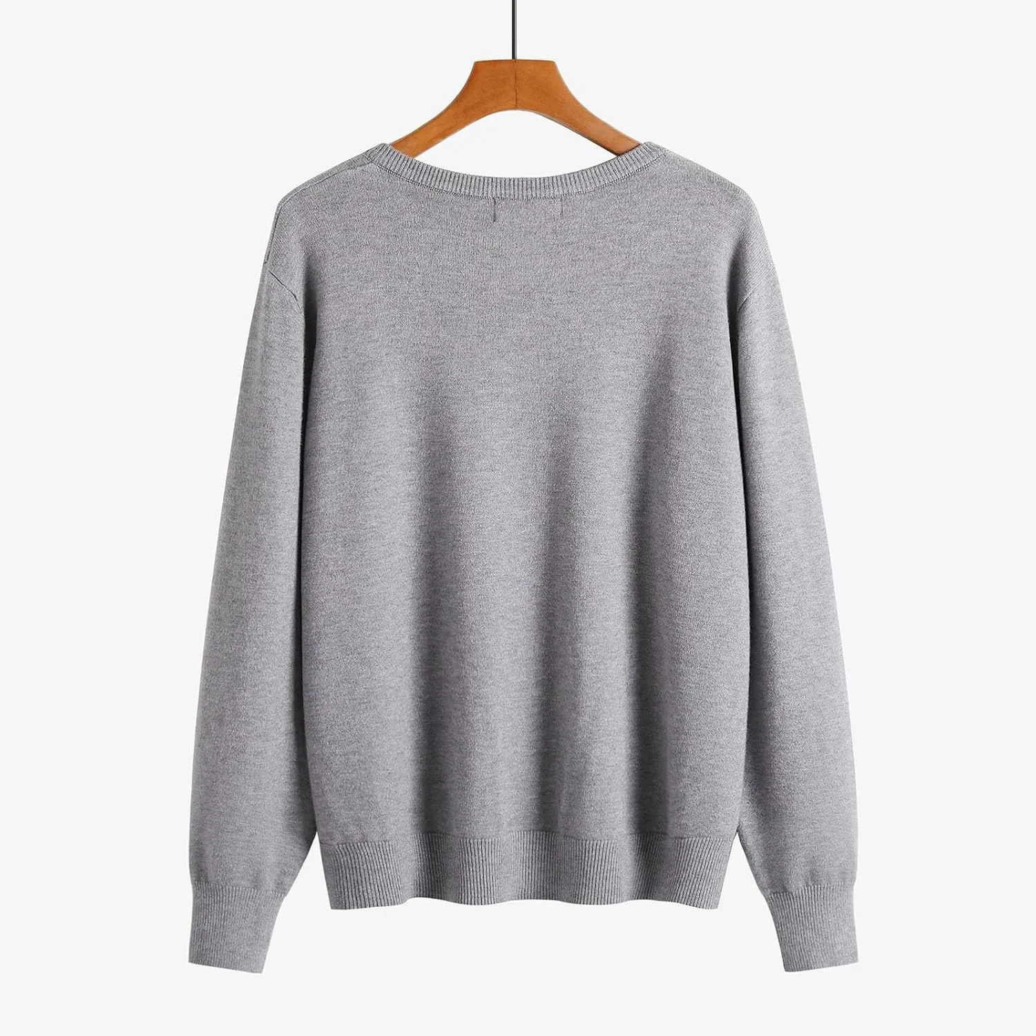 Women's Long Sleeve V-Neck Knit Cardigans Open Front Trendy Outwear Button up Lightweight Casual Sweater