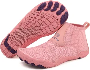 Women's Men's High Top Water Shoes, Quick Dry Breathable Stretch Lightweight Mesh Fabric, Rubber Drainage Sole, Indoor Sneakers, Barefoot Water Shoes