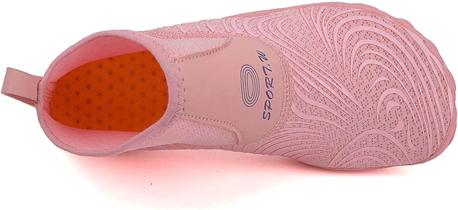Women's Men's High Top Water Shoes, Quick Dry Breathable Stretch Lightweight Mesh Fabric, Rubber Drainage Sole, Indoor Sneakers, Barefoot Water Shoes