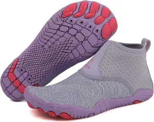 Women's Men's High Top Water Shoes, Quick Dry Breathable Stretch Lightweight Mesh Fabric, Rubber Drainage Sole, Indoor Sneakers, Barefoot Water Shoes