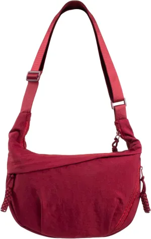 Women's Nylon Hobo Crescent Crossbody Bag, Multi-Pocket Sling Bag, Half Moon Shoulder Purse