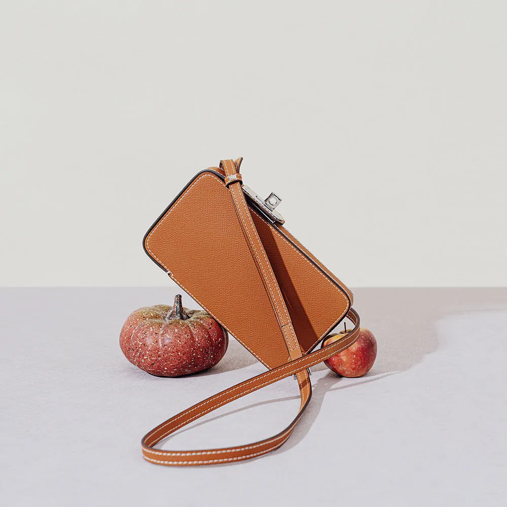 Women's Palm Print Genuine Leather Box Simple Solid Bags