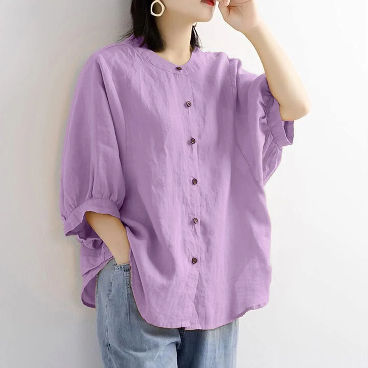 Womens Plus Size Tops Crochet Eyelet Casual Tunic Tops V Neck Boho Blouses Hollow Out Shirt 2025 Summer Trendy Outfits