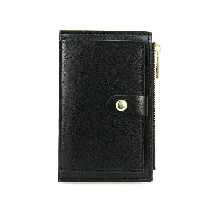 Women's Simple Korean Style Pearl Zipper Multiple Ladies Wallets