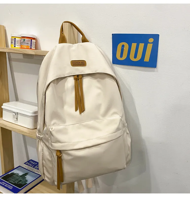 Women's Solid Color Colors Junior High Simple Backpacks