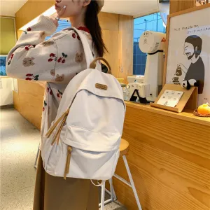 Women's Solid Color Colors Junior High Simple Backpacks