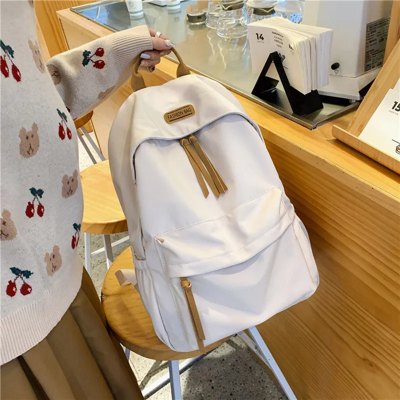 Women's Solid Color Colors Junior High Simple Backpacks