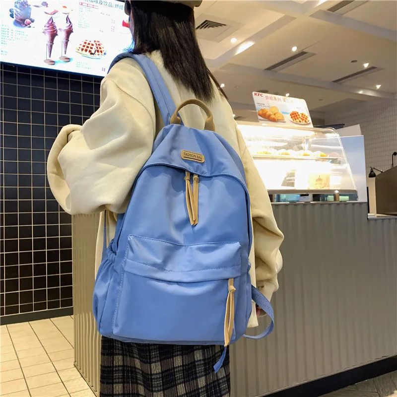 Women's Solid Color Colors Junior High Simple Backpacks