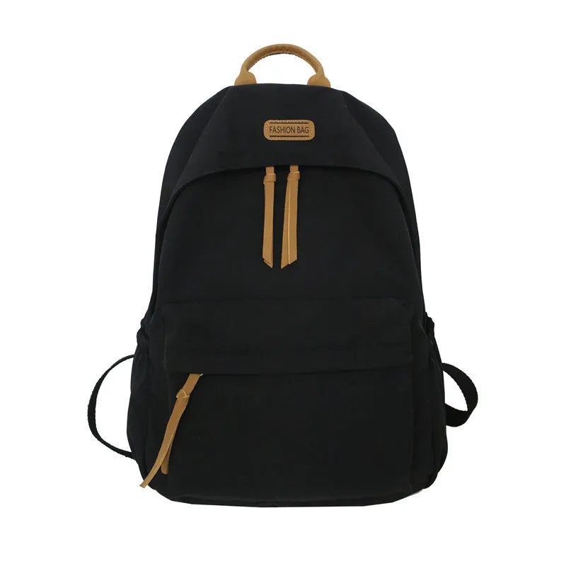 Women's Solid Color Colors Junior High Simple Backpacks