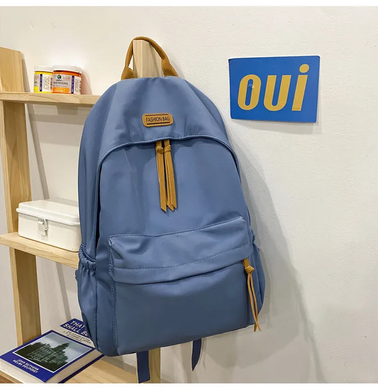 Women's Solid Color Colors Junior High Simple Backpacks