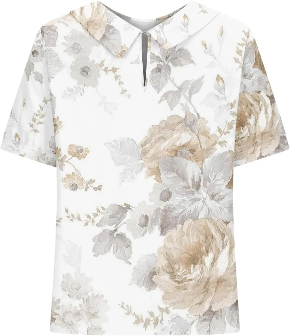 Womens Summer Tops Collar Top Fresh Gradient Short Sleeved Pullover Top Spring Tops for Women Long Sleeve Shirts for