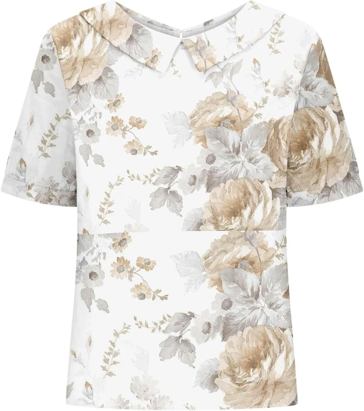 Womens Summer Tops Collar Top Fresh Gradient Short Sleeved Pullover Top Spring Tops for Women Long Sleeve Shirts for