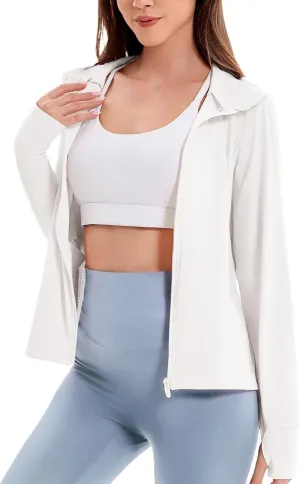 Women's UPF 50  UV Sun Protection Hoodie Breathable Cool Jackets Athletic Long Sleeve Shirts For Outdoor Hiking