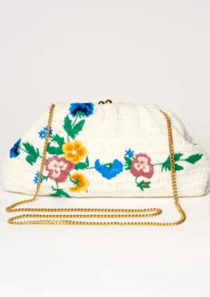 Women's Vela Crochet Clutch In Ivory