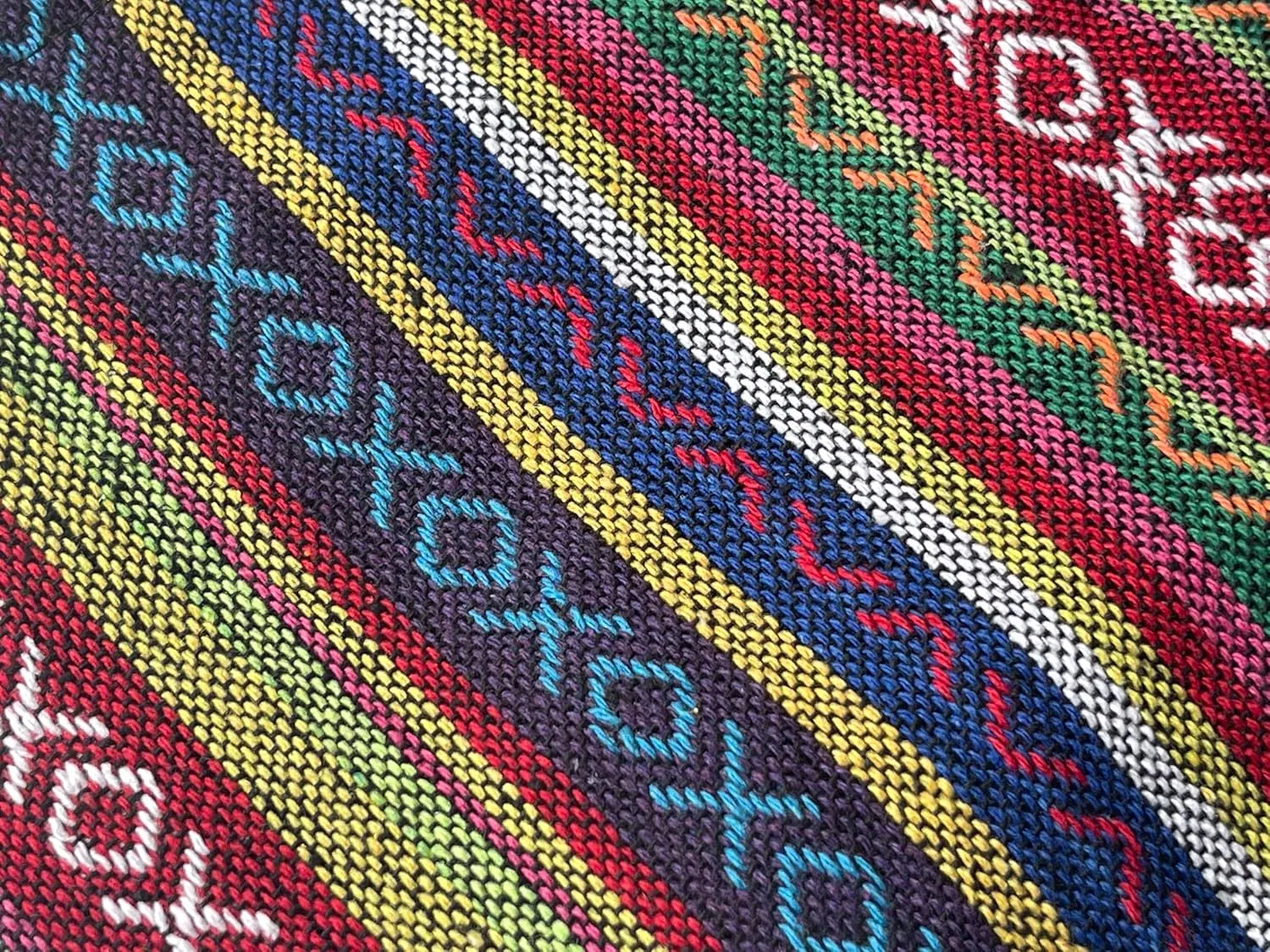 Woven Hippie Crossbody - Hobo Sling Shoulder Bag - Thai Cotton Boho Messenger Purse - Medium