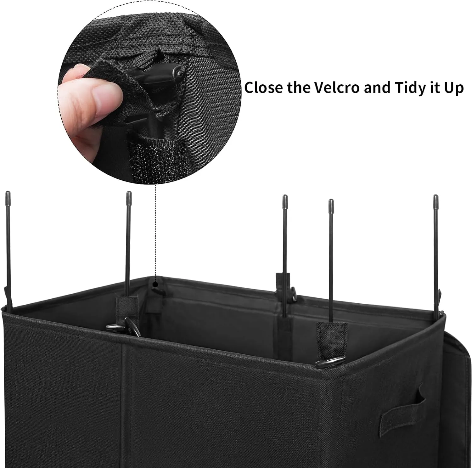 WOWLIVE 180L Double Laundry Hamper with Lid and Removable Laundry Bags, Large Dirty Clothes Hamper 2 section Collapsible Laundry Basket Dorm Room Storage for Bedroom, Bathroom, College,Black