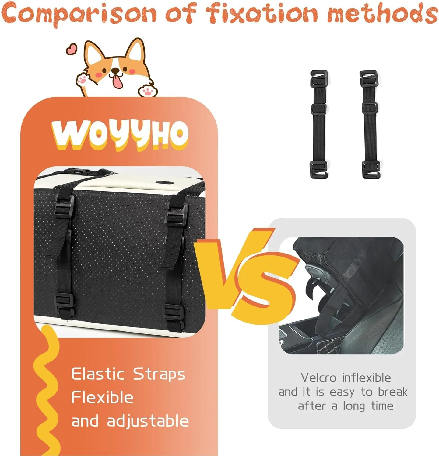 WOYYHO 18 lbs Console Dog Car Seat Luxury Center Console (Width >9in) Dog Car Bed Carseat with Soft Cushion and Safety Belt, Easy Install Stable No Shaking, Waterproof Anti-Slip PU Leather