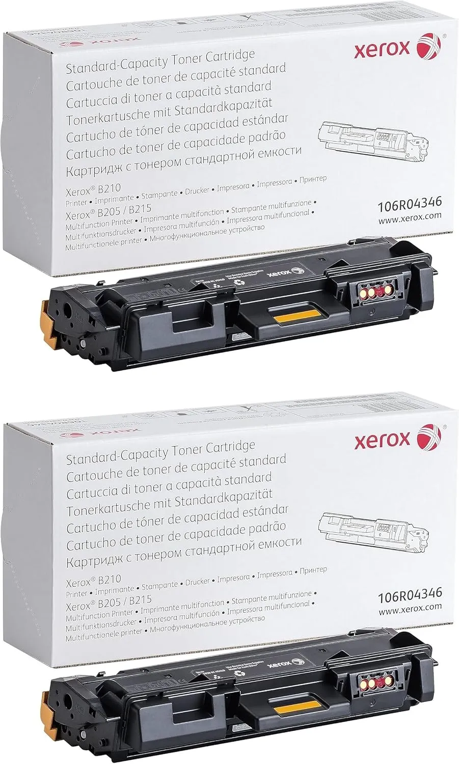 Xerox B205/ B210/ B215 Black Standard Capacity Toner Cartridge 2-Pack - 1,500 Page Yield Each - 106R04346