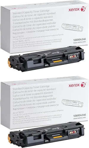 Xerox B205/ B210/ B215 Black Standard Capacity Toner Cartridge 2-Pack - 1,500 Page Yield Each - 106R04346