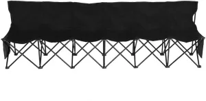 Yaheetech Portable Folding Bench 6-Seat Fabric Outdoor Chair for Teamwork Activities, Sports, Party, Open and Closed Easily with Carrying Bag