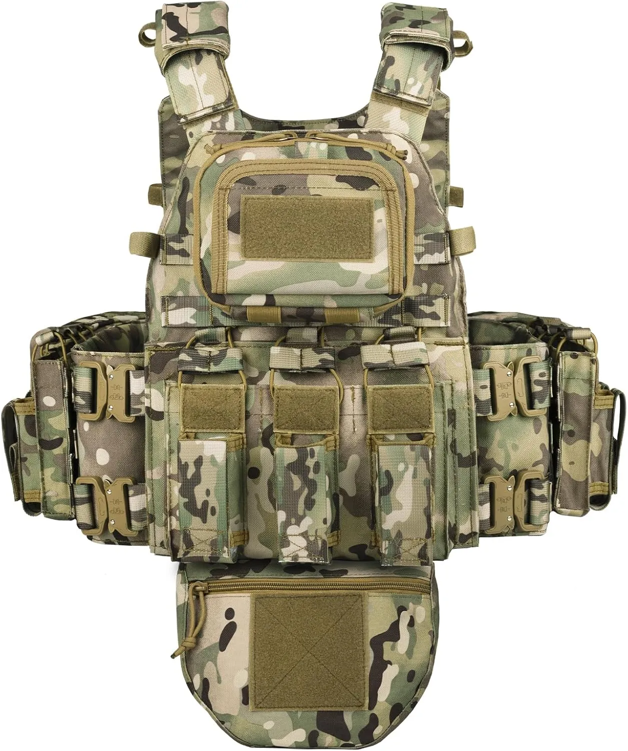 YAKEDA Tactical Training Vest with PALS System - Multi-Pocket Adjustable Straps Quick-Release Buckle for Hunting