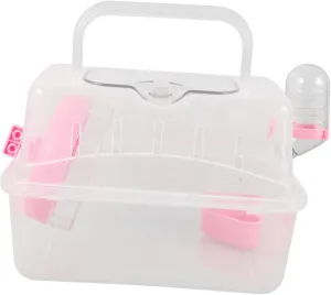 YARNOW Portable Guinea Pig Carrier Hamster Travel Case Small Pet Carrier Secure Design Sturdy Plastic Easy Maintenance