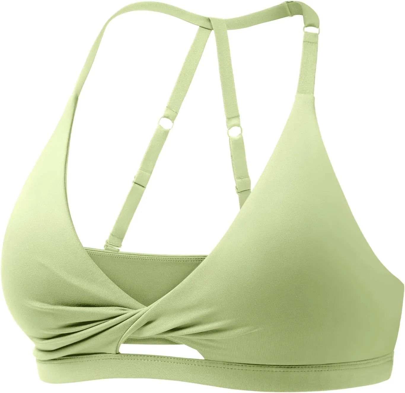 YEOREO Sports Bras for Women Open Back Workout Gym Bra Padded Medium Impact Yoga Tops with Ajustable Back Straps