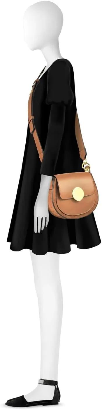 Yucca Shoulder Bag, Suede and Calf Leather, 7.9 x 6.7 x 2.4 inches