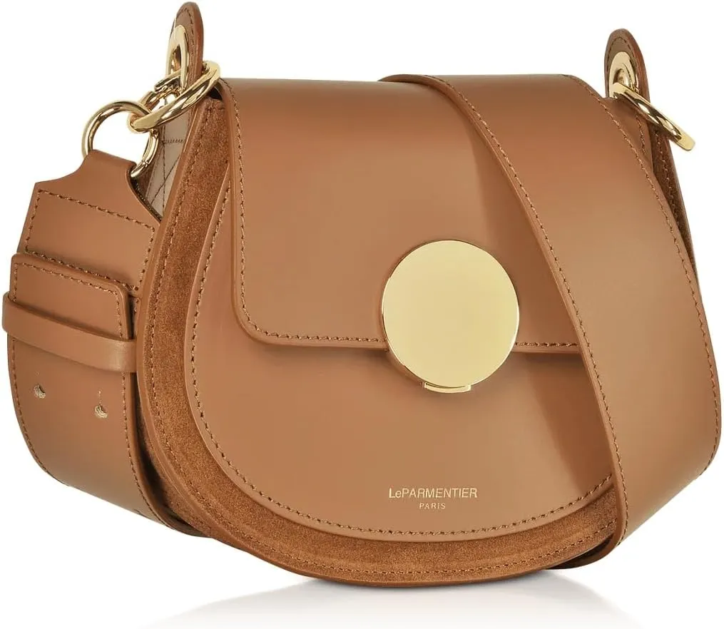 Yucca Shoulder Bag, Suede and Calf Leather, 7.9 x 6.7 x 2.4 inches