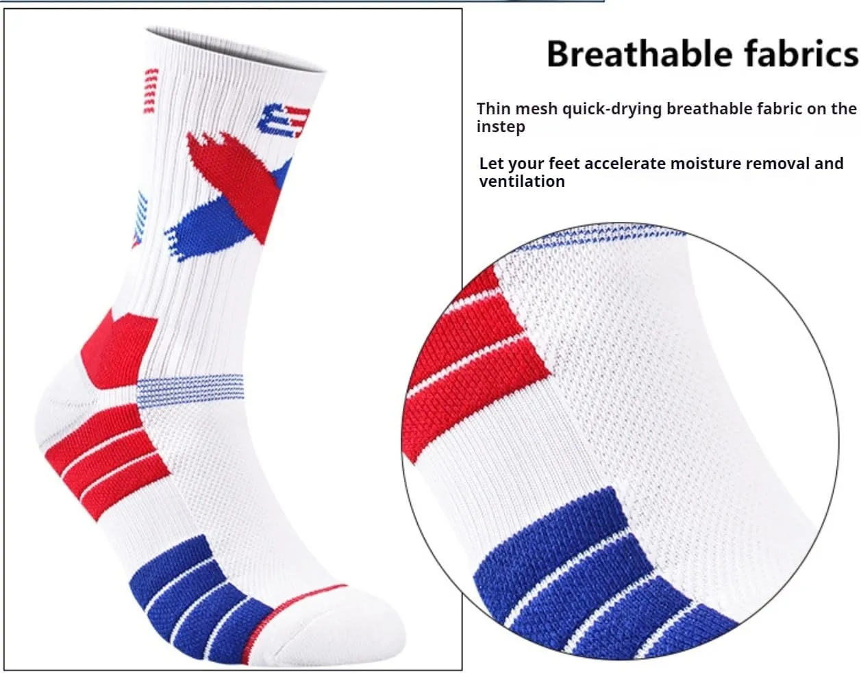 YWSLRC 5 Pairs Men's Athletic Crew Socks Performance Thick Cushioned Sport Basketball Running Training Compression Sock