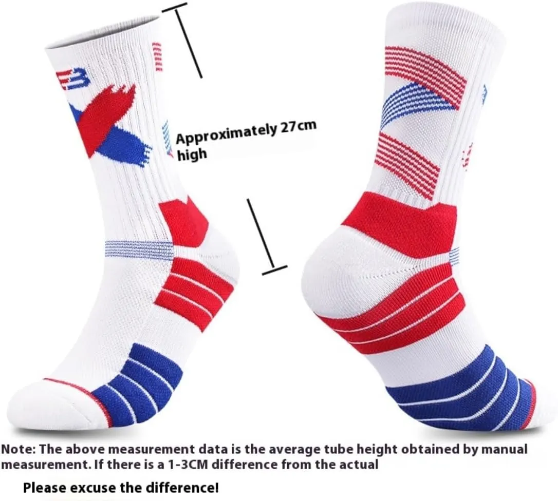 YWSLRC 5 Pairs Men's Athletic Crew Socks Performance Thick Cushioned Sport Basketball Running Training Compression Sock