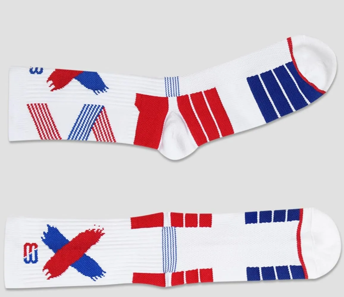 YWSLRC 5 Pairs Men's Athletic Crew Socks Performance Thick Cushioned Sport Basketball Running Training Compression Sock