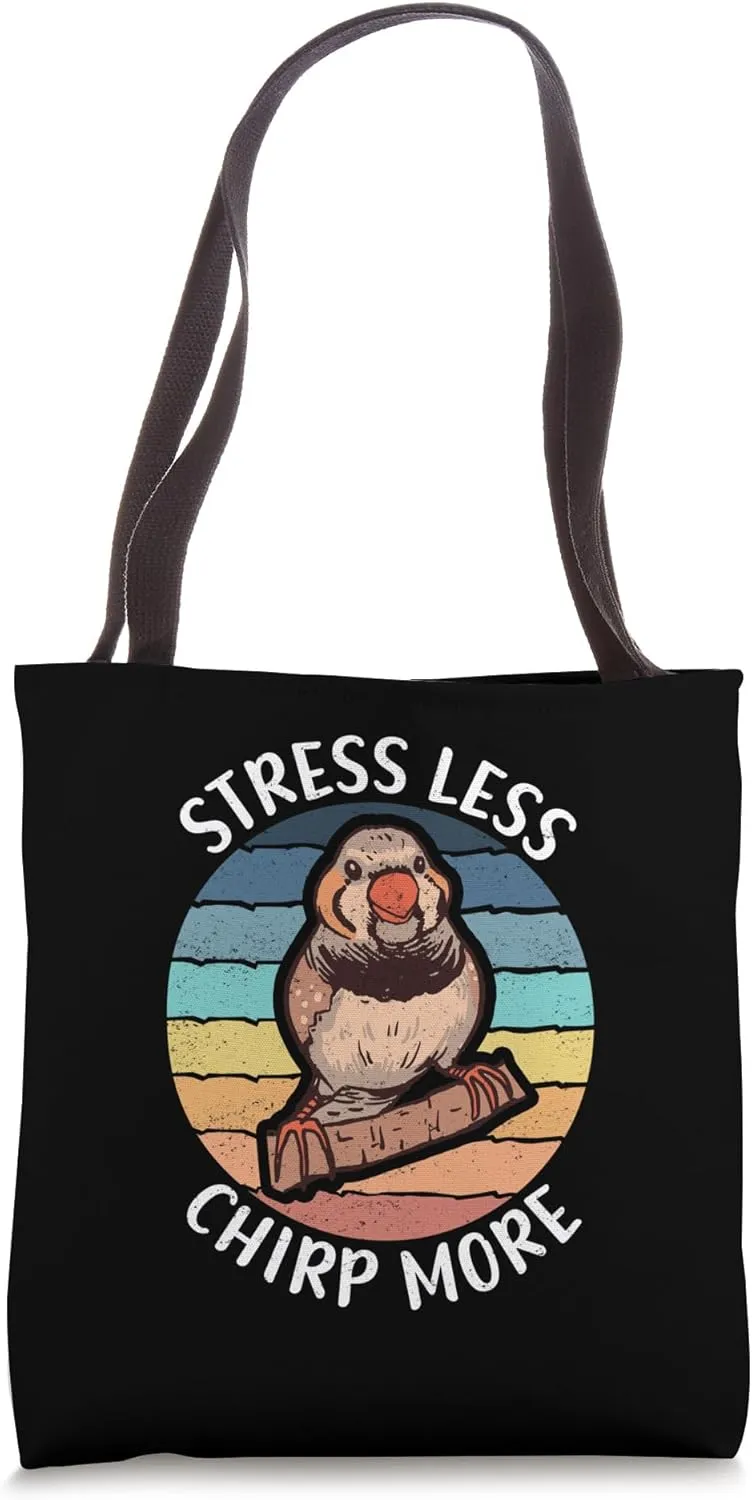 Zebra Finches Pet Bird Dad Mom Retro Zebra Finch Tote Bag