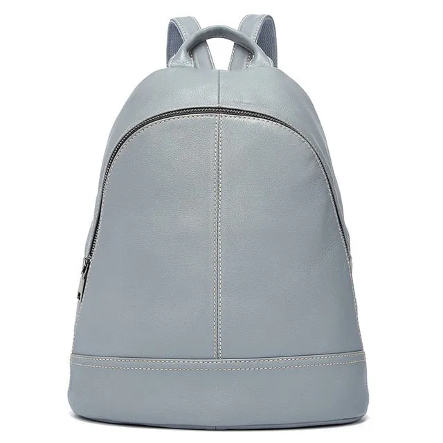 Zency 100% Genuine Leather Fashion Women Backpack Preppy Style Girl's Schoolbag Black Holiday Knapsack Lady Casual Travel Bag
