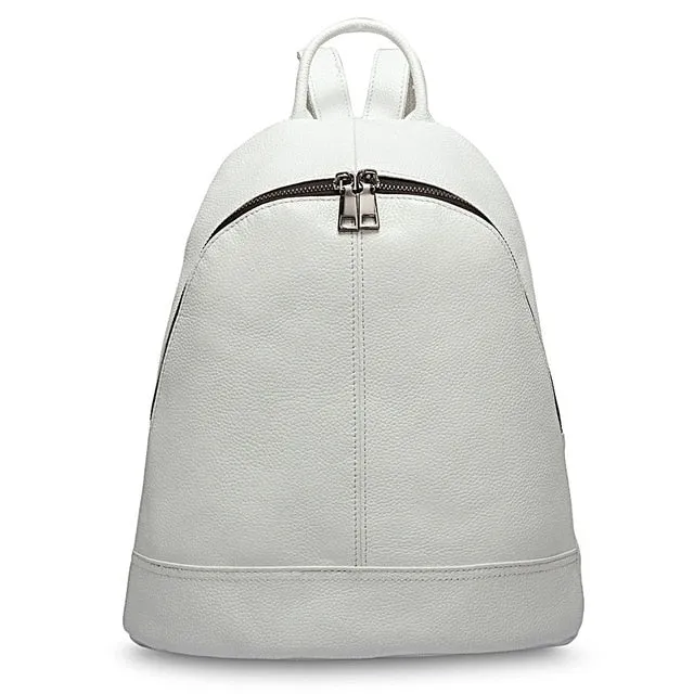 Zency 100% Genuine Leather Fashion Women Backpack Preppy Style Girl's Schoolbag Black Holiday Knapsack Lady Casual Travel Bag