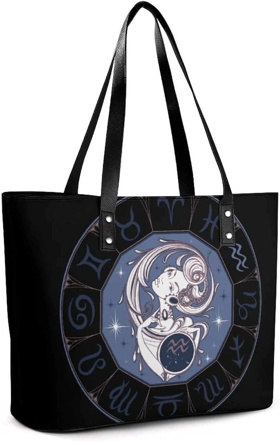 Zodiac Sign Taurus Hobo Handbags With Zipper Large Capacity Satchel Tote Bag Shoulder Bag