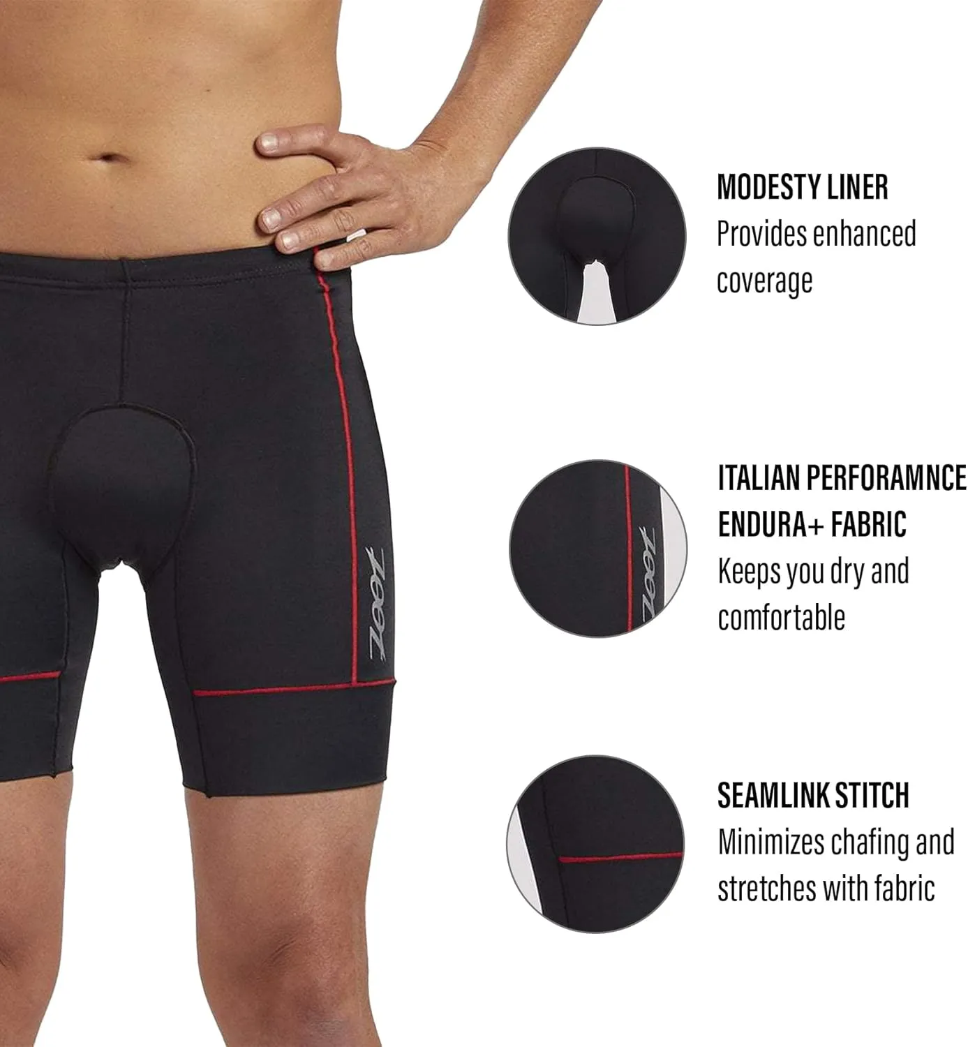 Zoot Men’s Core 7-Inch Tri Shorts, Quick Dry Performance Triathlon Shorts with Cycling Chamois Pad, Pockets & UPF 50  Fabric