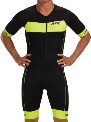 Zoot Men’s Core Tri Aero Racesuit, Short Sleeve Tri Suit, Swim Bike Run Chamois Pad, Pockets, UPF 50  Quick Dry Fabric