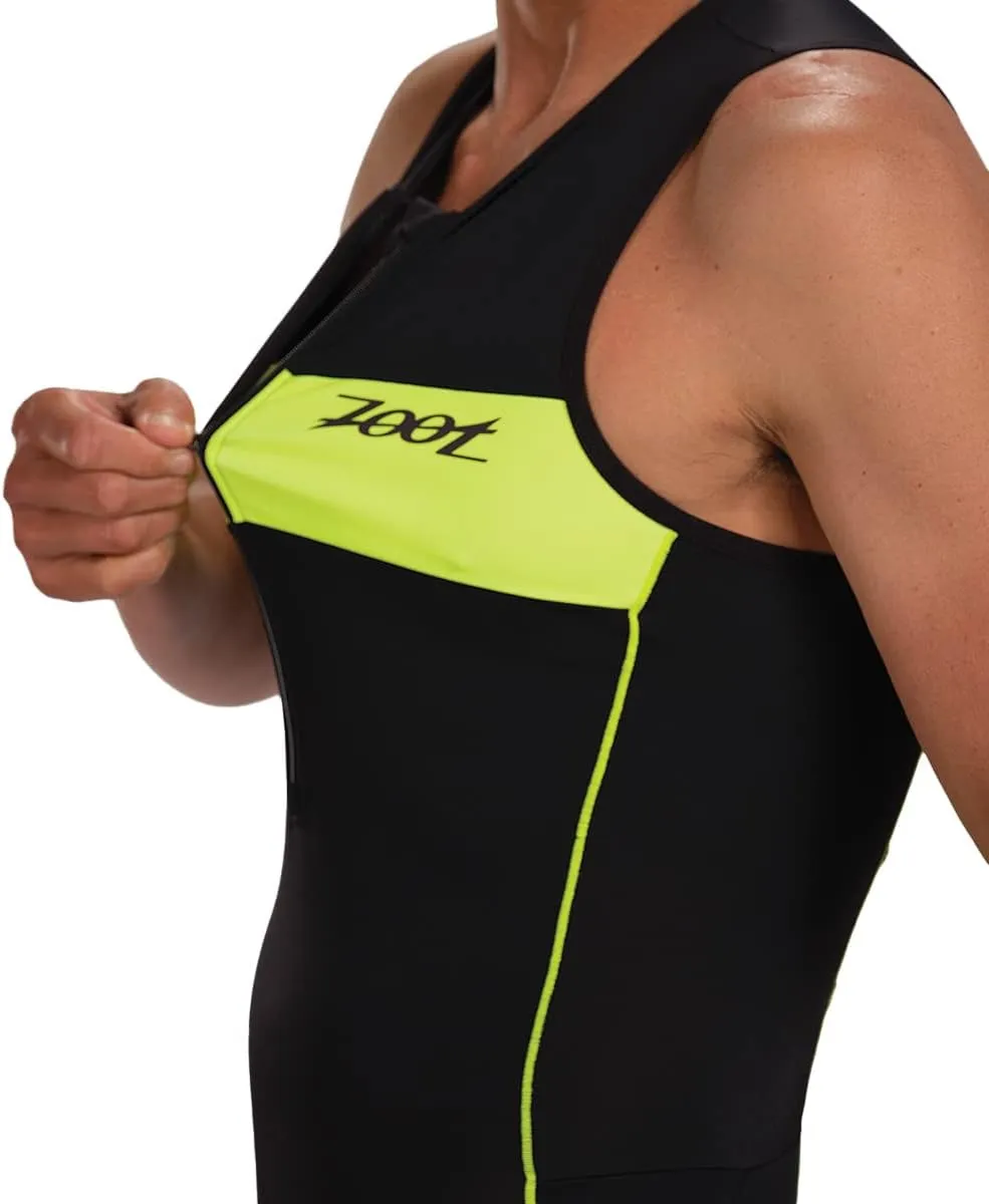 Zoot Men’s Core Tri Tank Racesuit, Sleeveless Triathlon Suit, Swim Bike Run Chamois Pad, Pockets, UPF 50  Quick Dry Fabric
