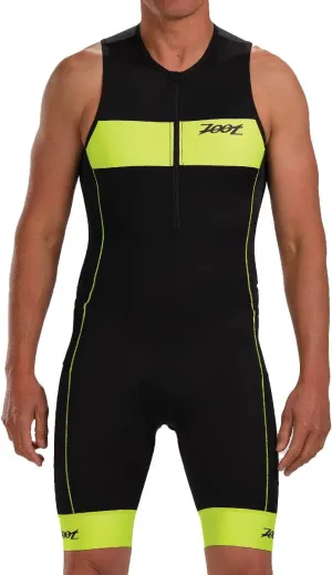 Zoot Men’s Core Tri Tank Racesuit, Sleeveless Triathlon Suit, Swim Bike Run Chamois Pad, Pockets, UPF 50  Quick Dry Fabric