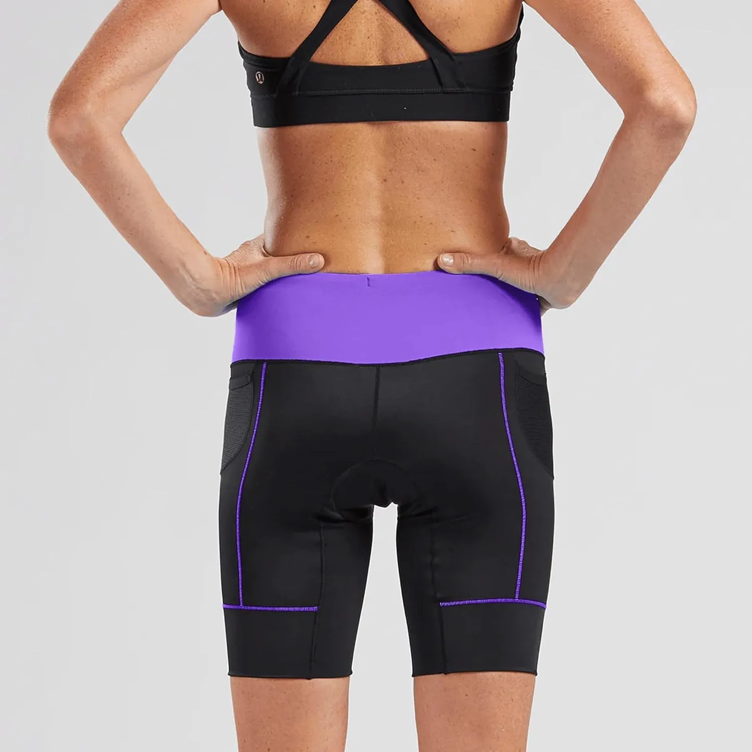 Zoot Women’s Core 8-Inch Tri Shorts, Quick Dry Performance Triathlon Short with Cycling Chamois Pad, Pockets & UPF 50  Fabric