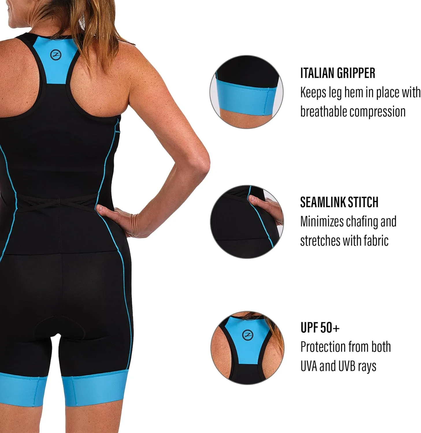 Zoot Women’s Core Aero Tri Racesuit, Sleeveless Triathlon Swim Bike Run Chamois Pad, Pockets, UPF 50  Quick Dry Fabric