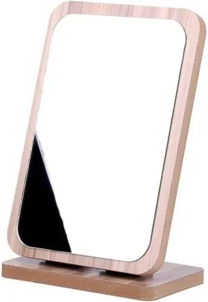 ZWFENG Makeup Mirror, Folding Mirror, Desktop Wooden HD Beauty Makeup Mirror, Student Dormitory Book Desktop Princess Mirror.